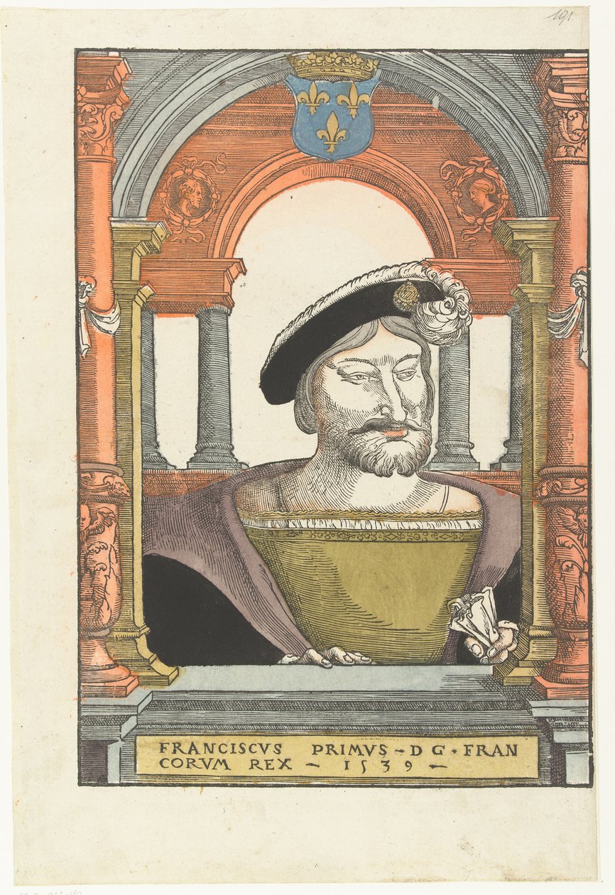 I. Francis'in portresi 1494-1547, Fransa Kralı, Brittany Dükü, Provence Kontu, 1539 by Pieter Coecke van Aelst