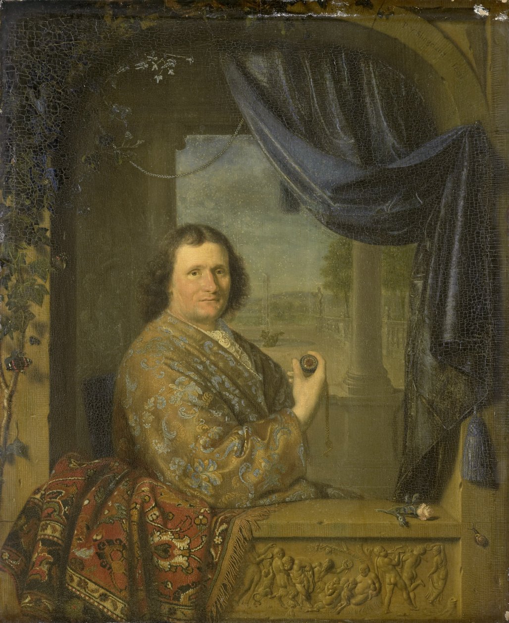 Saat tutan bir adamın portresi, 1688 by Pieter Cornelisz Slingelandt van