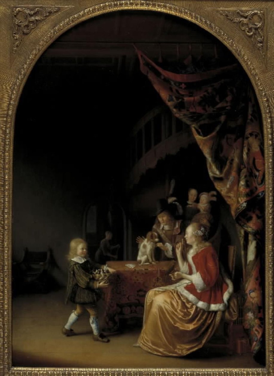 Zengin Hollandalı Bir Evden Sahne by Pieter Cornelisz. van Slingelandt