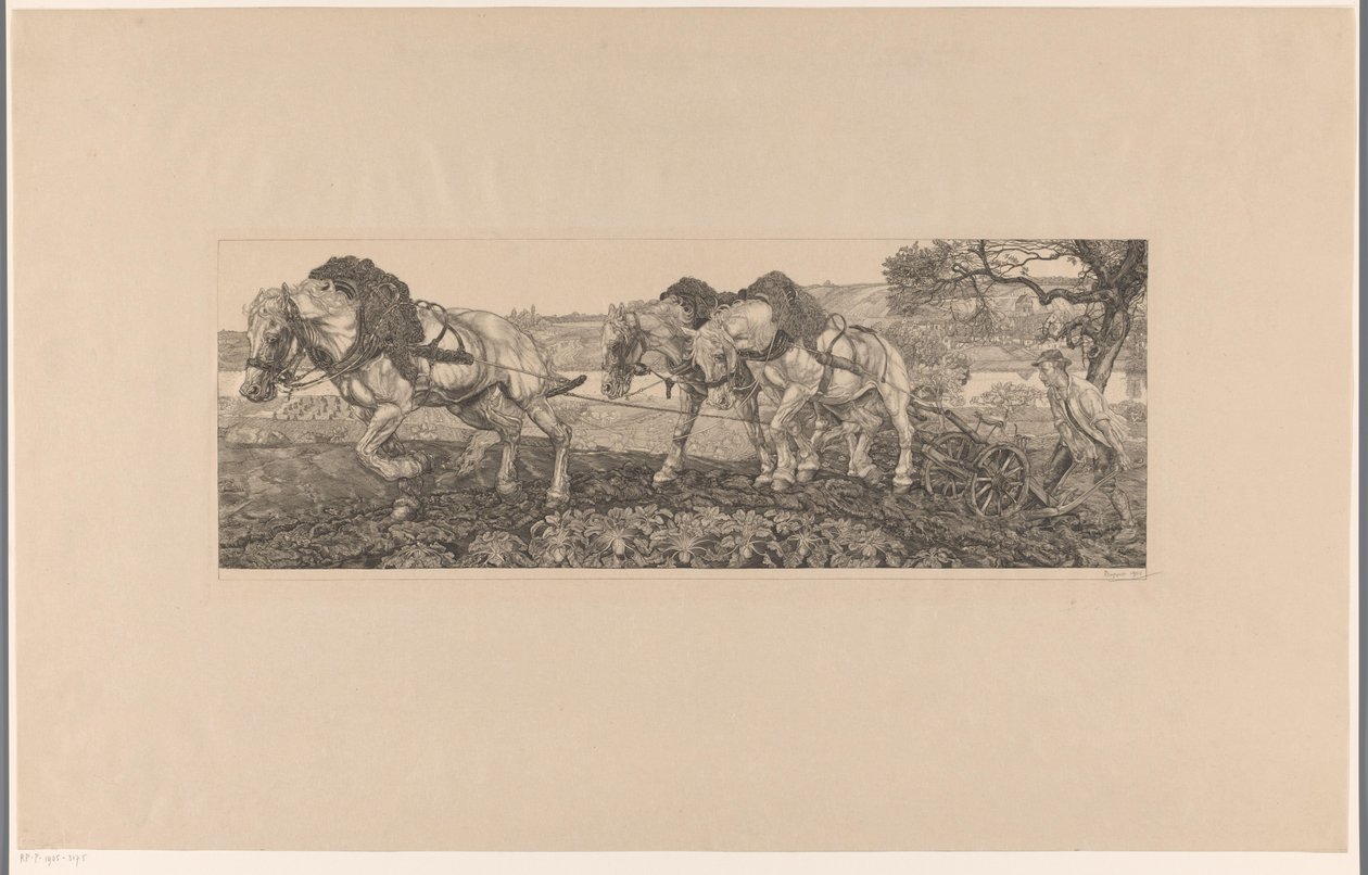 Çiftçi atlar (orijinal başlık) by Pieter Dupont (signed by artist)