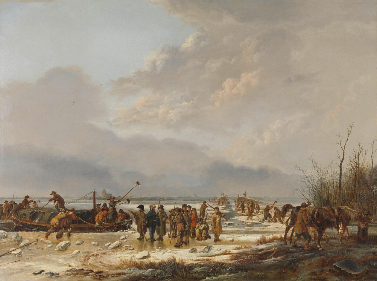 Ayran Çukurunda Buzu Kırmak, Naarden, Ocak 1814 by Pieter Gerardus van Os