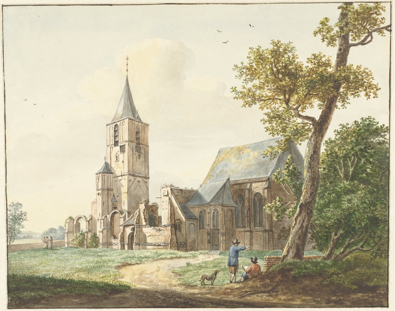Warmond'daki kilise by Pieter Gerardus van Os
