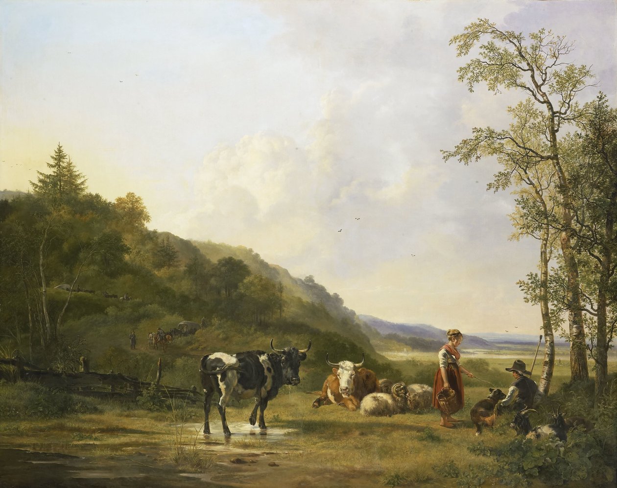 Çoban ve Sığırlarla Manzara by Pieter Gerardus van Os