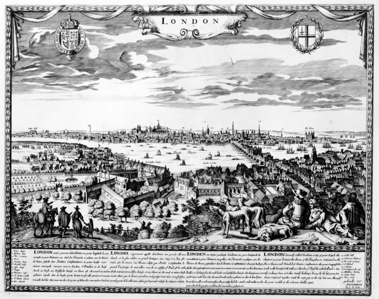 Londra manzarası, c.1700 by Pieter Hendricksz Schut
