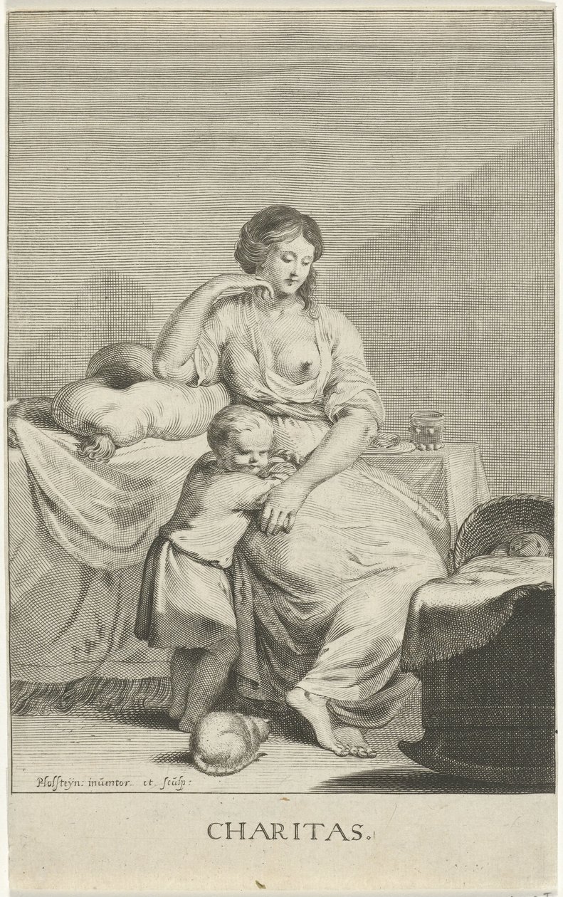çocuklu anne Hayır kurumu (nesne üzerindeki başlık) by Pieter Holsteyn (II)