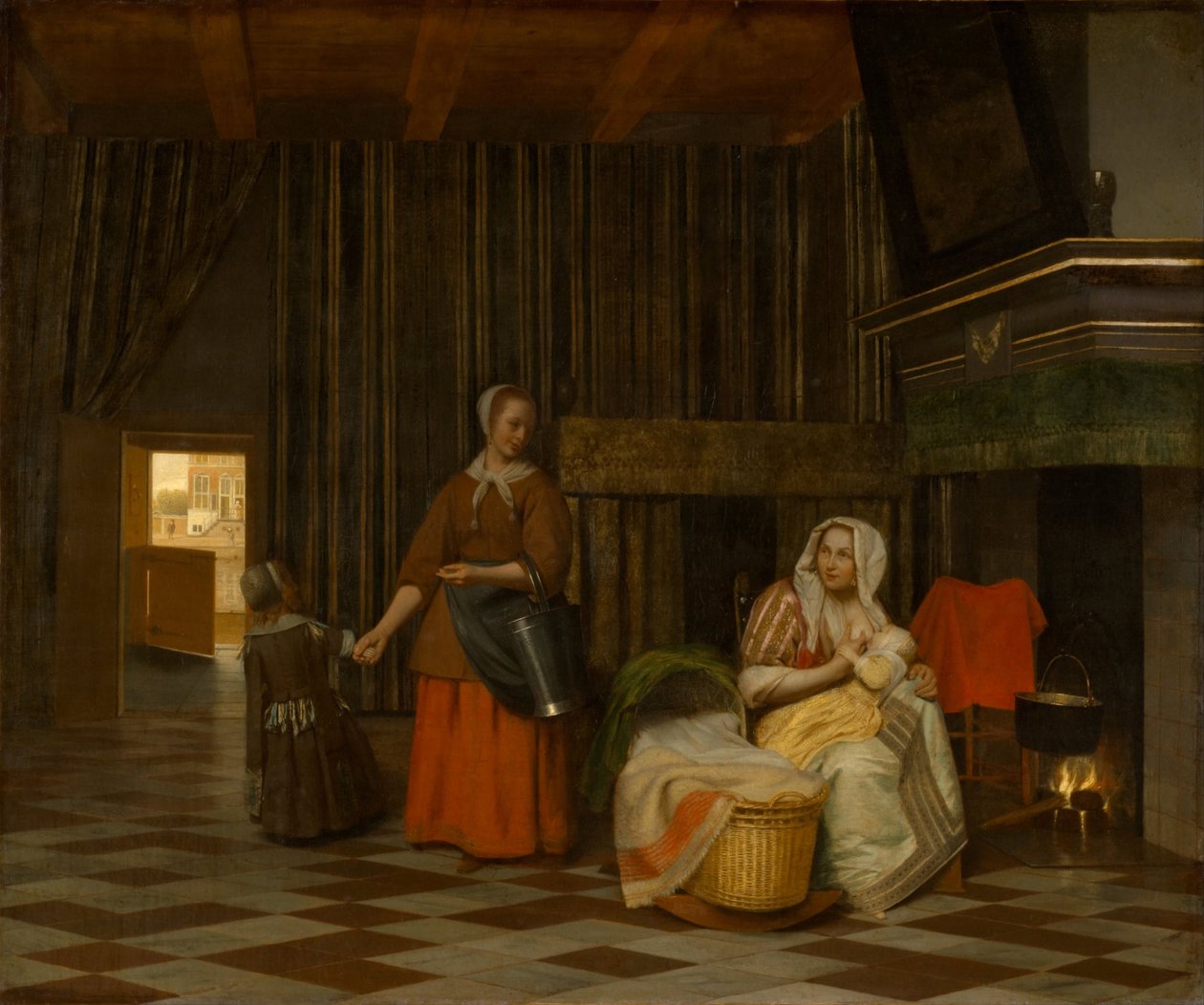 Hizmetçi Kadın ve Çocuk, 1663-1665 by Pieter Hooch de