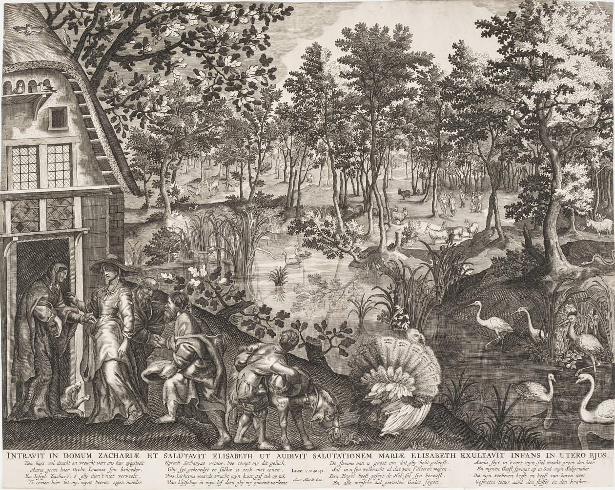 Odunsu Bir Peyzajda Ziyaret by Pieter II de Jode