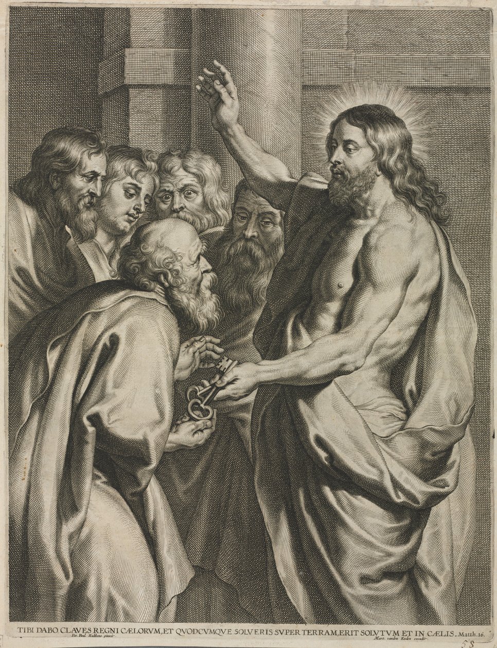 İsa'nın Anahtarları Petrus'a Vermesi by Pieter I de Jode