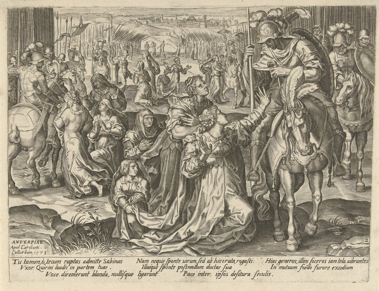 Sabinler ve Romalılar arasındaki uzlaşma Roma tarihinden tasvirler (dizi başlığı) by Pieter Jalhea Furnius