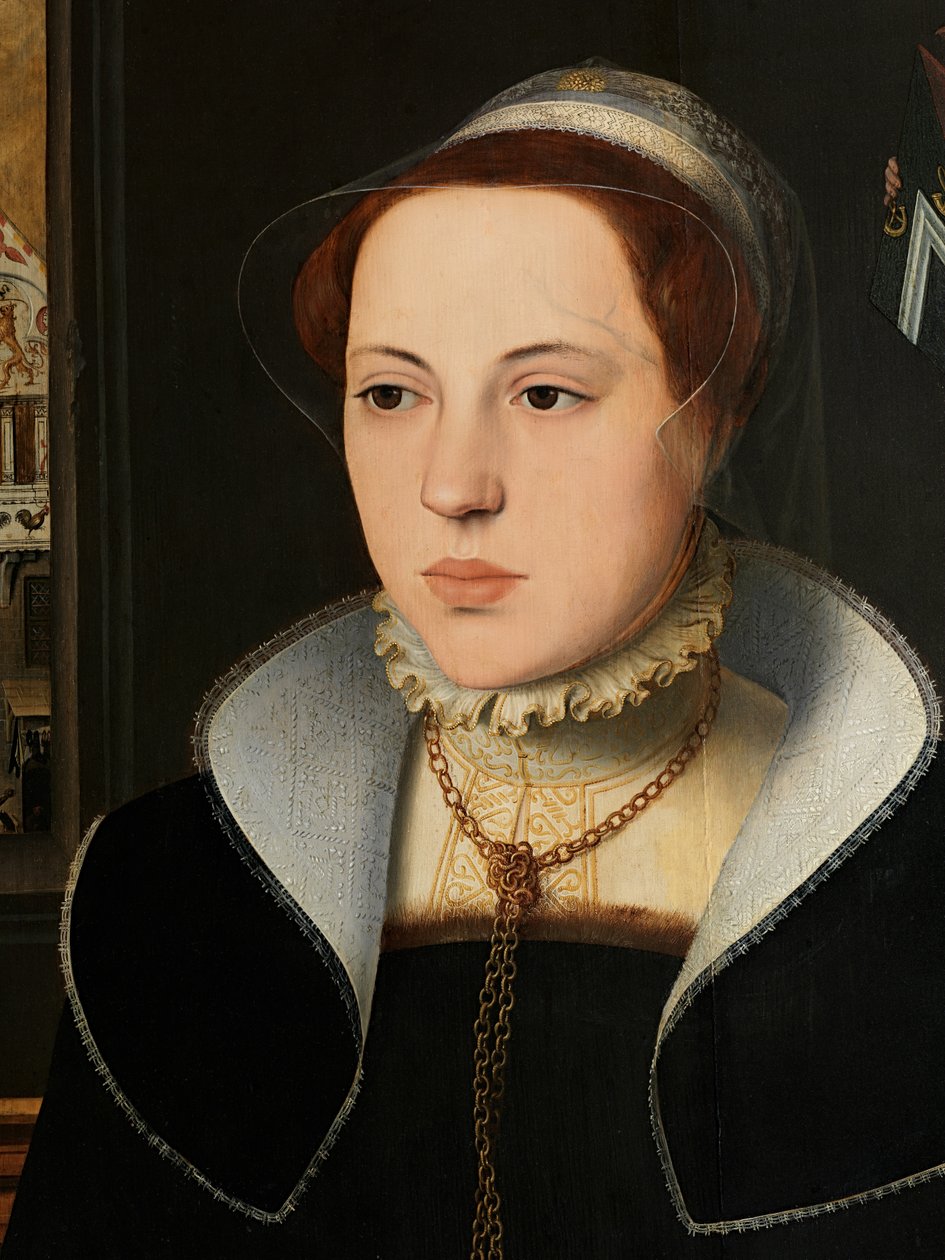Jacquemyne Buuck'ın Portresinin Detayı by Pieter Jansz. Pourbus