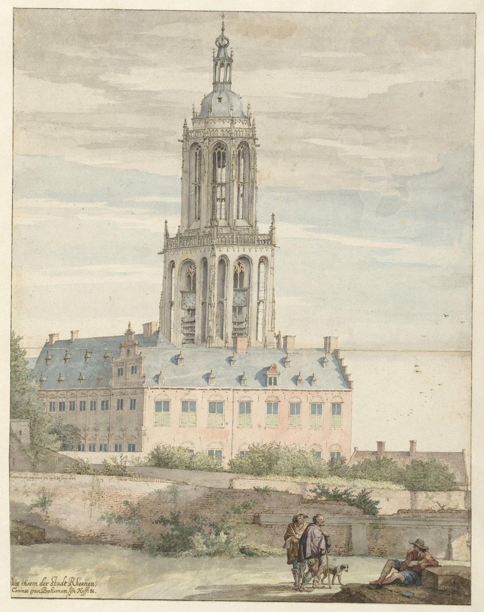 Frederik V Sarayı, Seçmen Palatine ve Sint-Cunerakerk, Rhenen'in görünümü by Pieter Jansz Saenredam