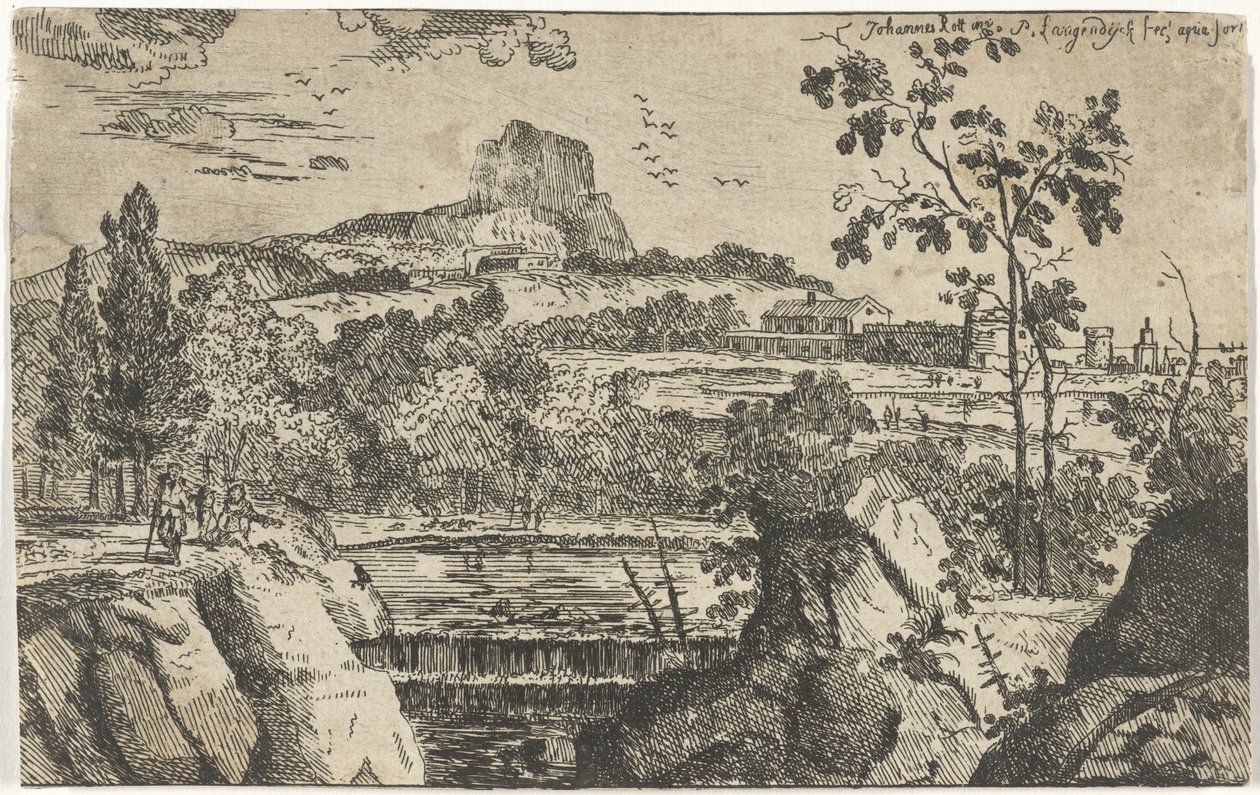 Şelale ile dağlık manzara by Pieter Langendijk (I)