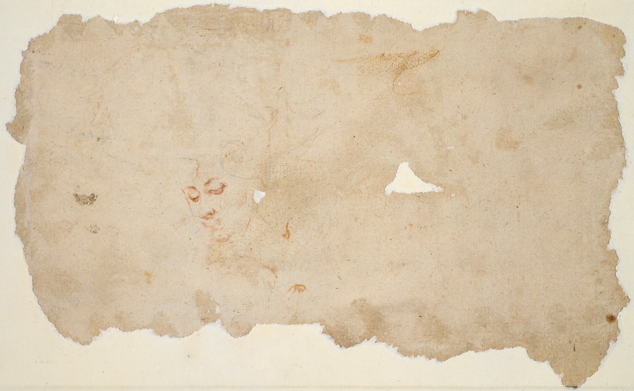 Hacer ve Melek (rekto); Bir Kadının Yüzünün Krokisi (verso) by Pieter Lastman