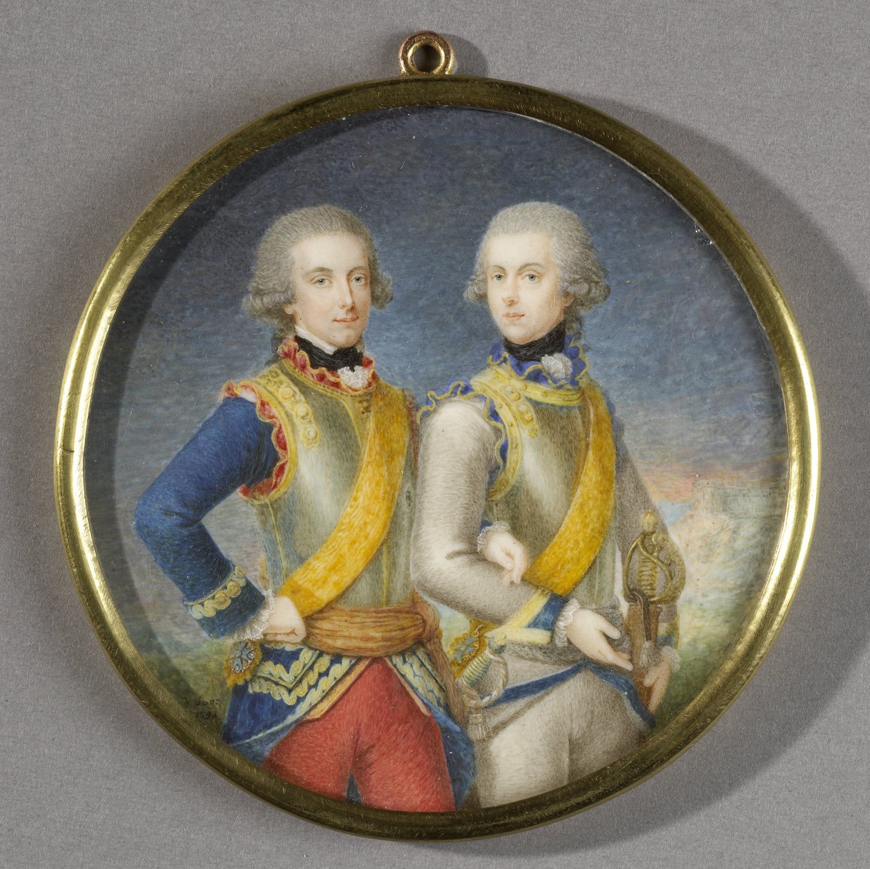 Willem Frederik (1772-1843), Orange-Nassau Prensi, küçük kardeşi Willem George Frederik ile (1774-99) by Pieter Lesage