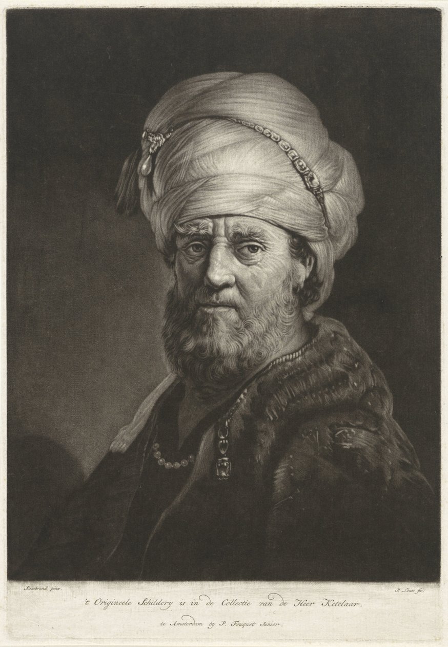 Türban giyen bir adamın portre büstü by Pieter Louw