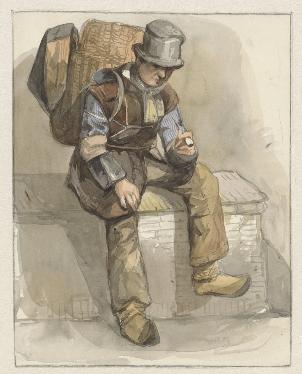 Oturan seyyar satıcı by Pieter Marinus van de Laar (attributed to)