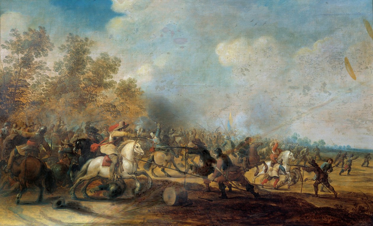 Pieter Meulener (1602-1654) tarafından Süvari Hücumu Tablosu by Pieter Meulener