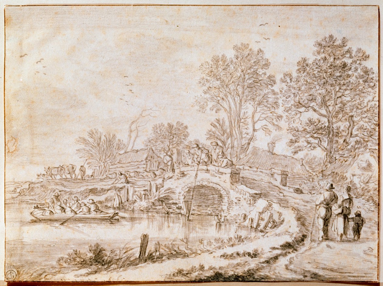 Bir Kanal Üzerinden Köprü Mayıs Ayı, 1656 by Pieter Molijn