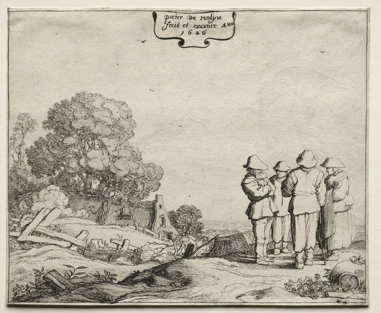 Dört Köylü Sohbet Eden Manzara by Pieter Molyn