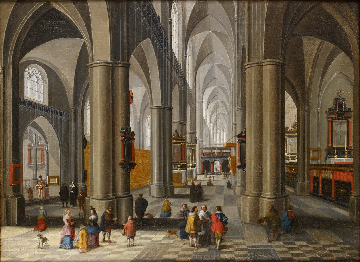 Figürlü Bir Katedralin İçi, 1640-1660 by Pieter Neefs