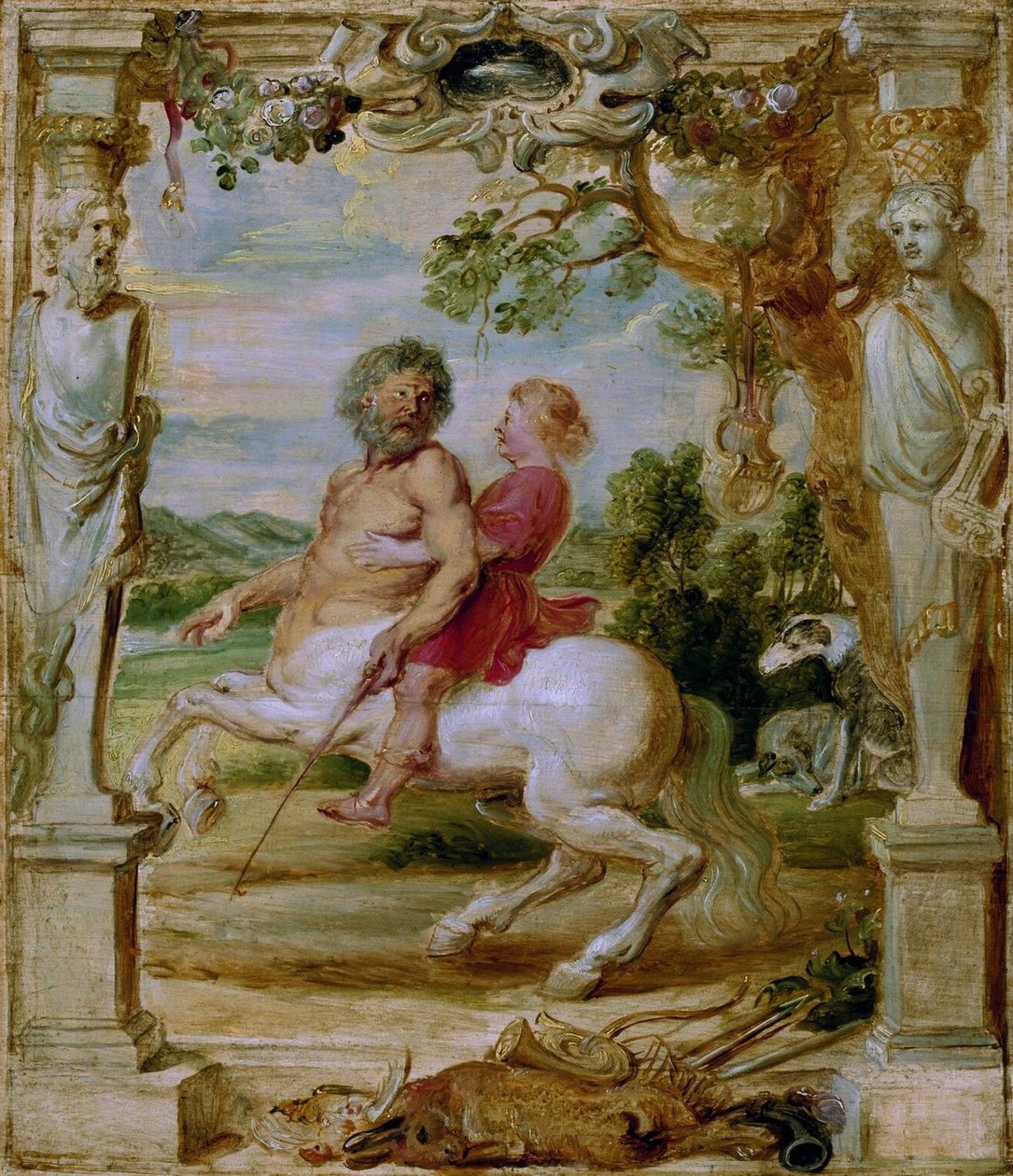 Centaur Chiron tarafından eğitilen Aşil, 1630-1635 by Peter Paul Rubens