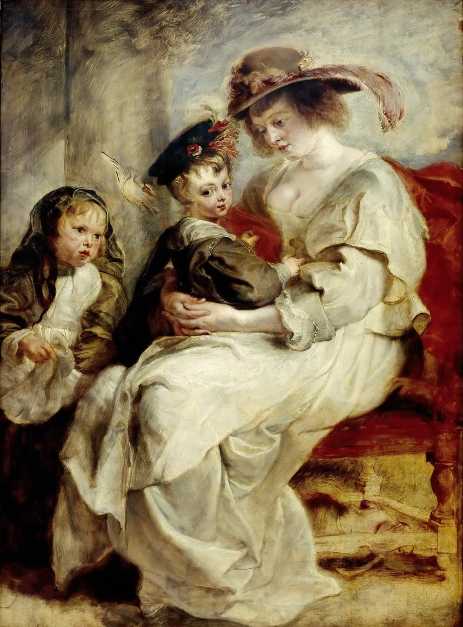 Helena Fourment ve İki Çocuğu, yaklaşık 1636. by Pieter Paul Rubens