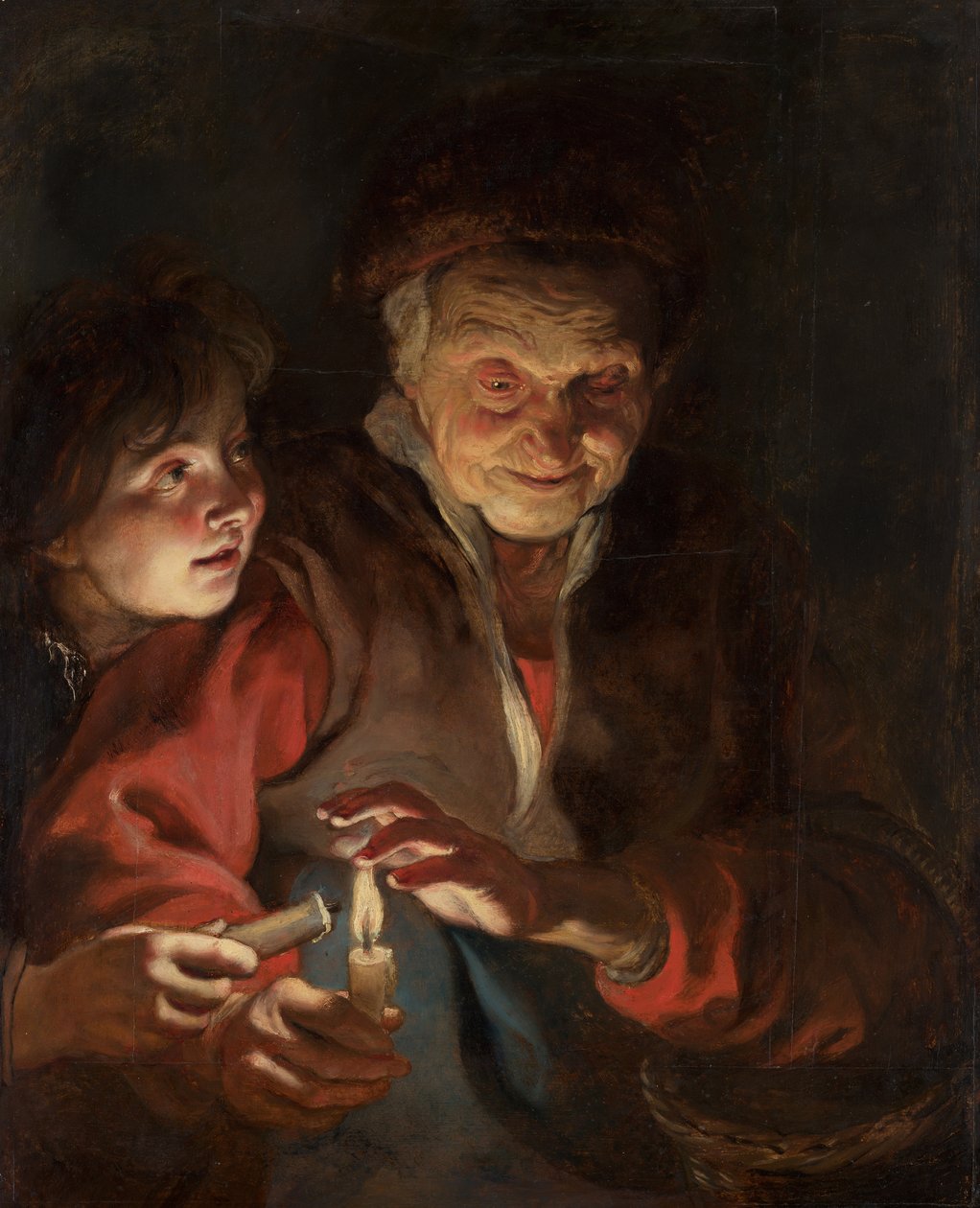 Yaşlı kadın ve mumlu çocuk, c. 1616-1617. by Pieter Paul Rubens