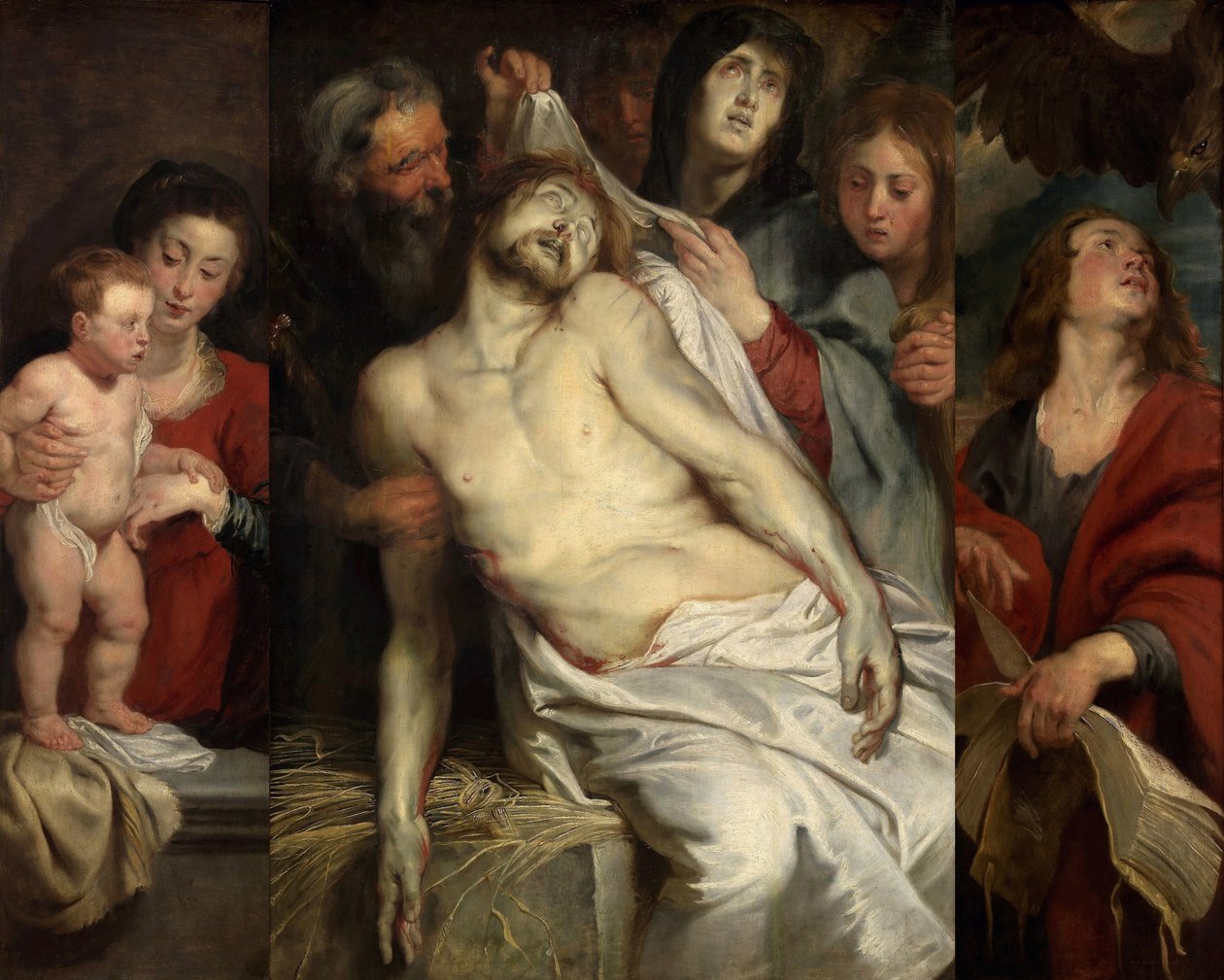 Saman üzerinde ölü İsa Mesih için ağıt, 1618. by Peter Paul Rubens