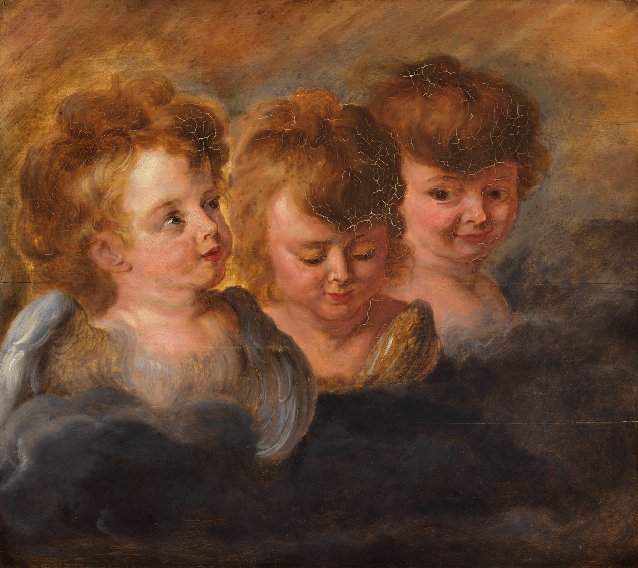 Bulutlarda üç melek kafası. by Pieter Paul Rubens