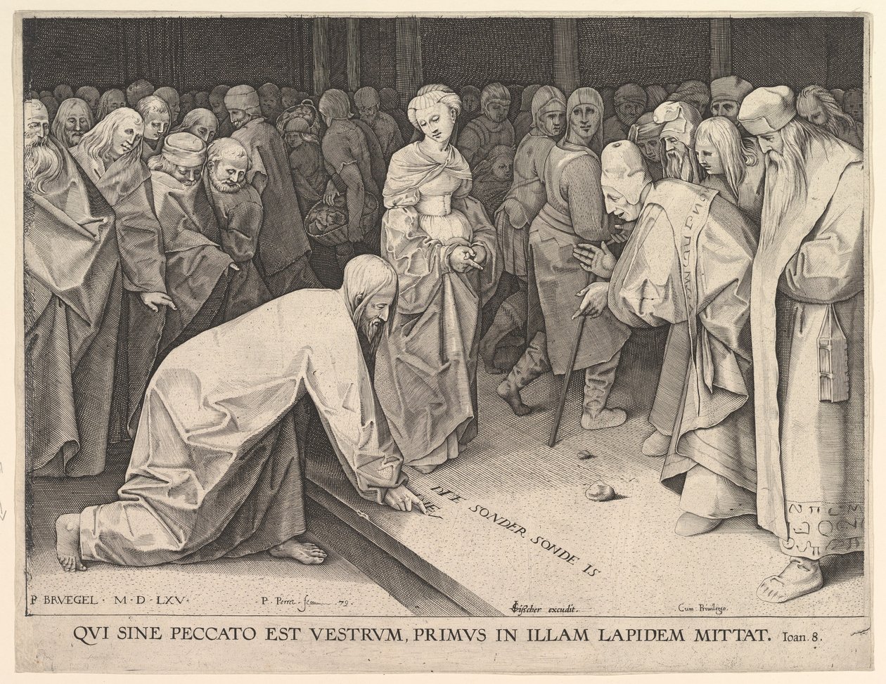 İsa ve Zina Edilen Kadın, 1579. by Pieter Perret