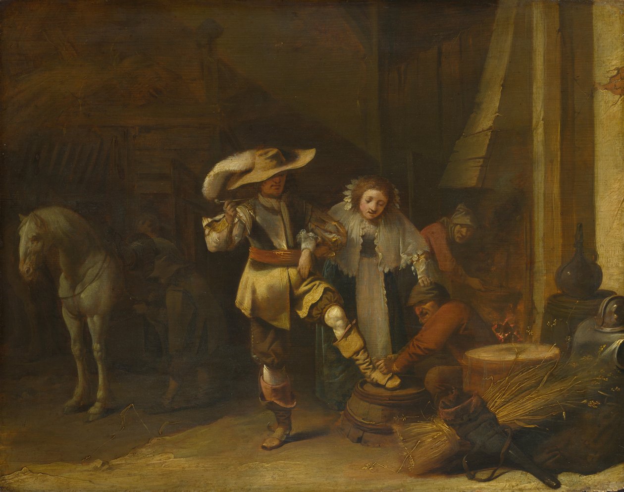 Ahırda Bir Erkek ve Bir Kadın, 1630'lar by Pieter Quast