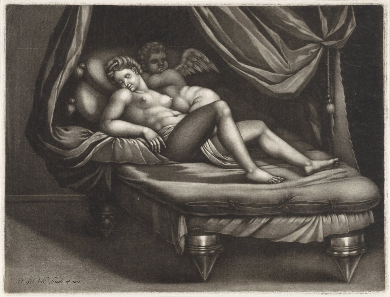 Psyche üzerinde aşk tanrısı by Pieter Schenk (I)