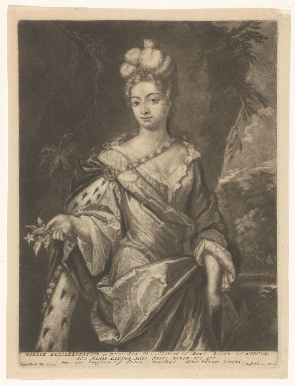 Hesse-Darmstadt'lı Maria Elisabeth'in Portresi by Pieter Schenk (I)