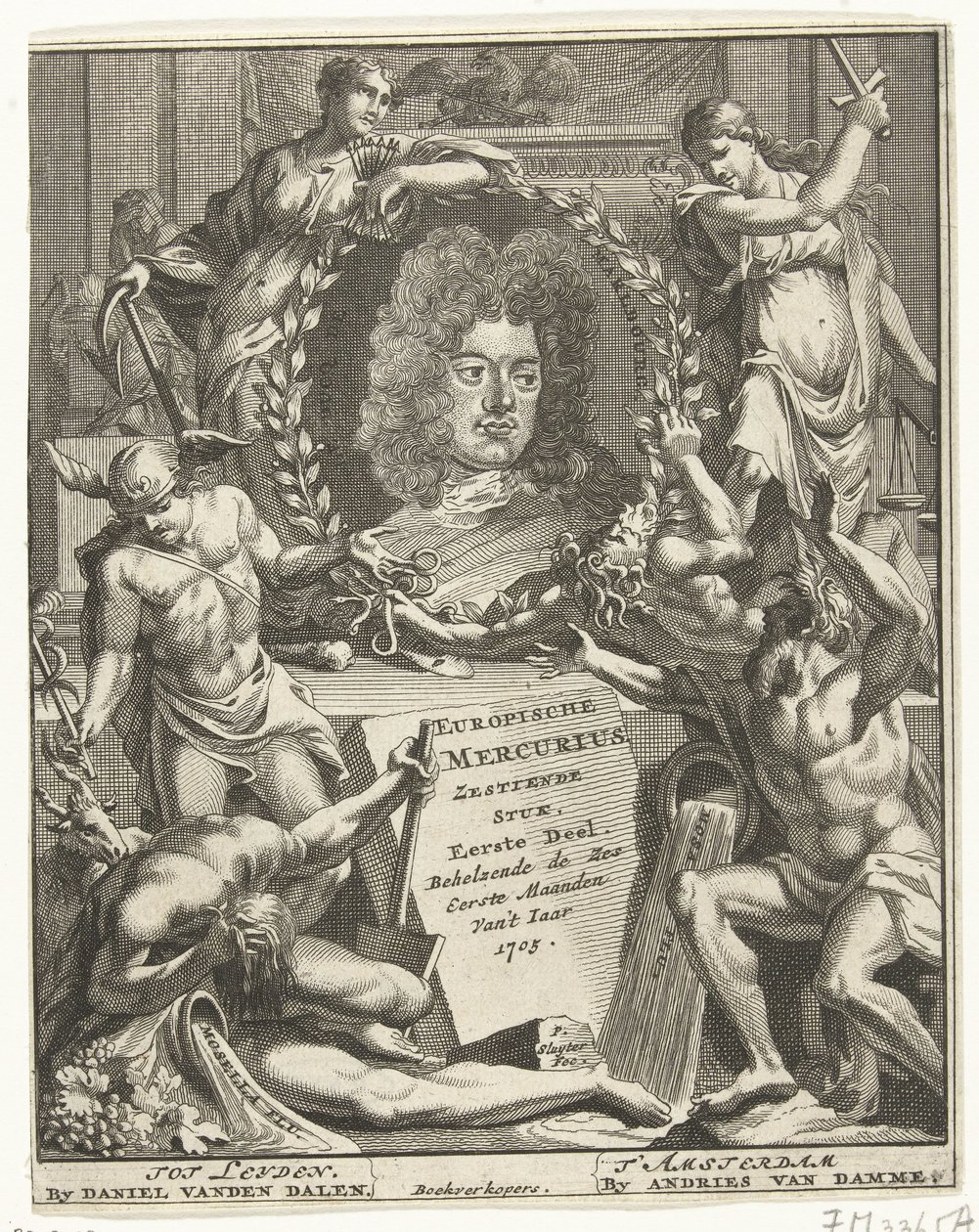 Avrupa Merkürünün başlık sayfası, 1705 by Pieter Sluyter