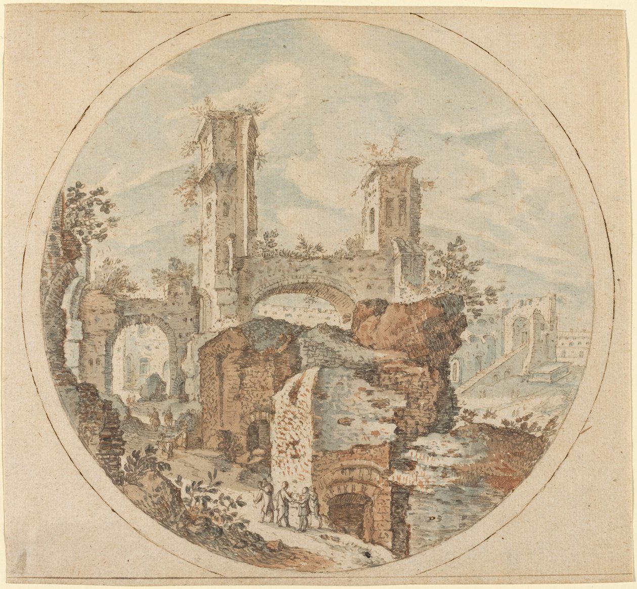 Roma Harabeleri Arasında Gezginler by Pieter Stevens