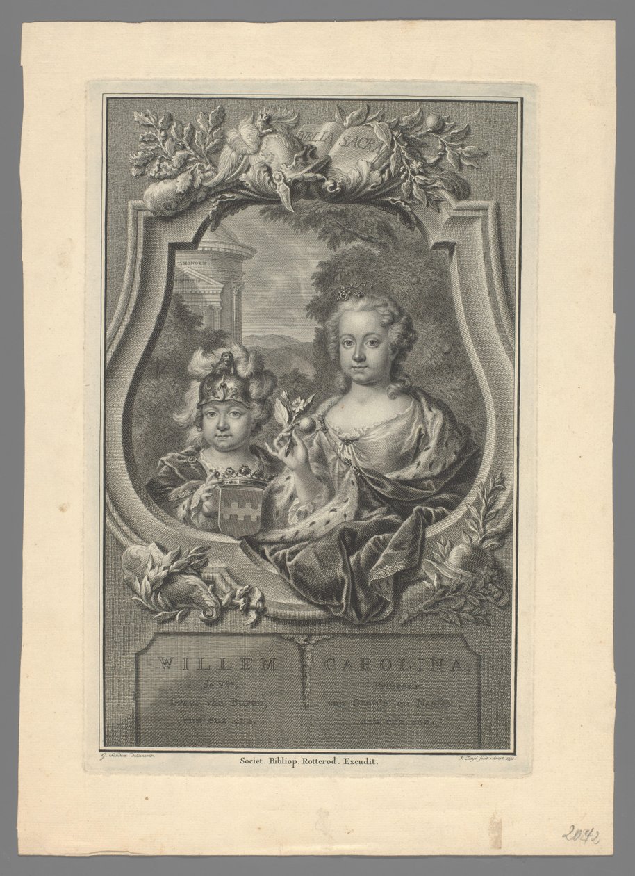 Orange-Nassau Prensi William V ve Orange-Nassau Prensesi Carolina'nın portresi by Pieter Tanjé