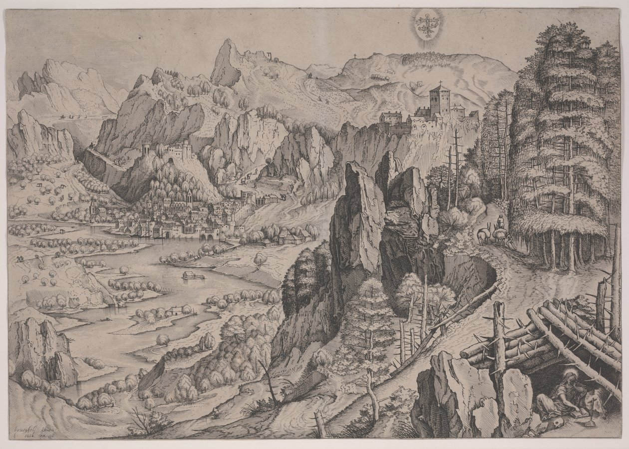 Magdalena Poenitens, Jan ve Lucas van Duetecum tarafından yapılan baskı by Pieter The Elder (after) Brueghel