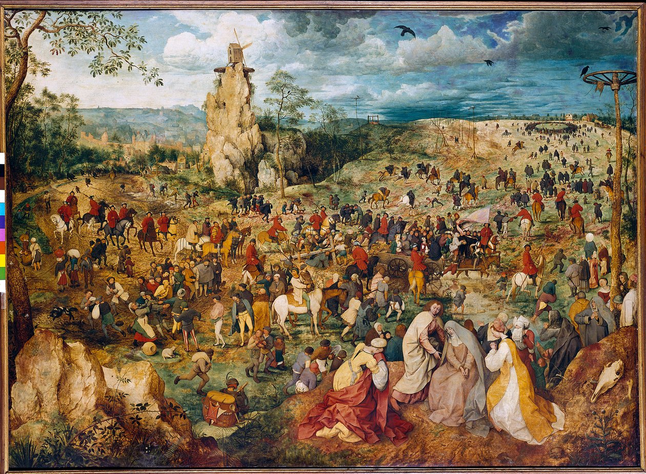 Haçı taşıyan İsa (Haçı taşıyan). Pieter Bruegel (veya Breugel veya Brueghel veya Breughel) tarafından yapılan resim eski (1525-1569). 1564. Ahşap üzerine yağlı boya. Karartma: 1,24 X 1,70m. Viyana, Sanat Tarihi Müzesi. by Pieter Bruegel the Elder