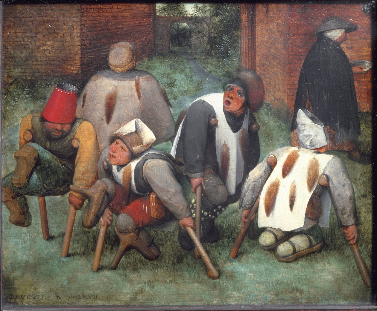 Dilenciler veya Sakatlar - ahşap üzerine yağ by Pieter Bruegel the Elder