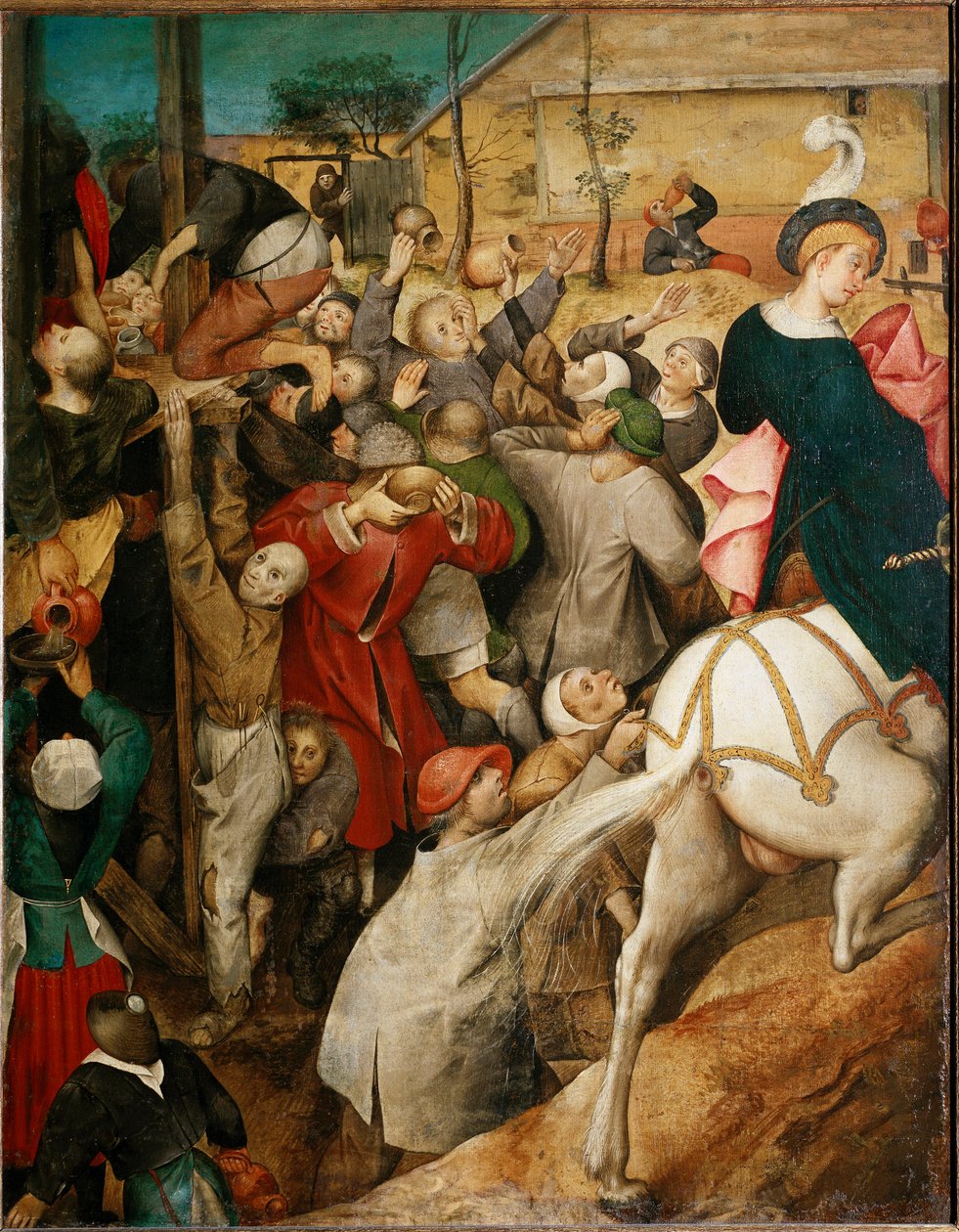 Saint Martin şarabı, detay. (ahşap üzerine yağ by Pieter Bruegel the Elder