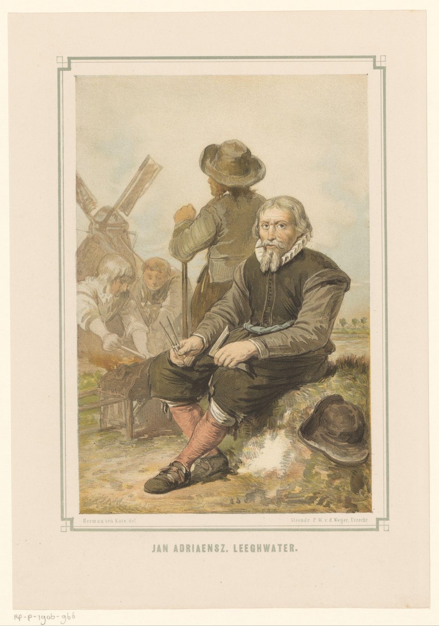 Değirmen üreticisi Jan Adriaanszoon Leeghwater iş başında by Pieter Wilhelmus van de Weijer