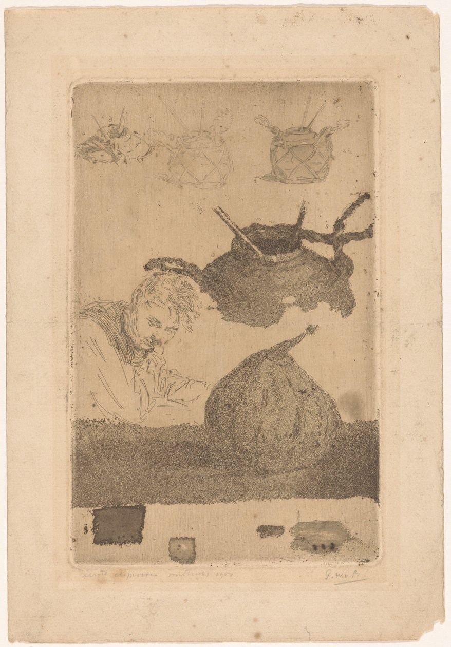 İlk gravür provaları (nesne üzerindeki başlık) by Pieter Willem van Baarsel (signed by artist)