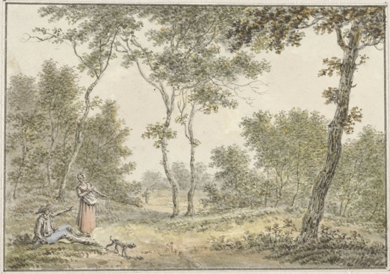 Bazı rakamlarla orman manzarası by Pieter de Goeje