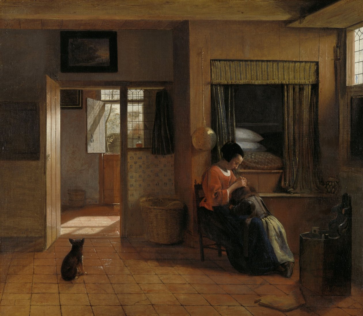 Çocuğunun Saçını Kuruyan Anne, “Annenin Görevi” Olarak Bilinir, 1658-60 dolayları by Pieter de Hooch
