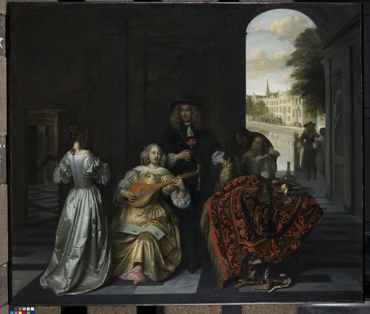 Bir Müzik Partisi (tuval üzerine yağlıboya) by Pieter de Hooch