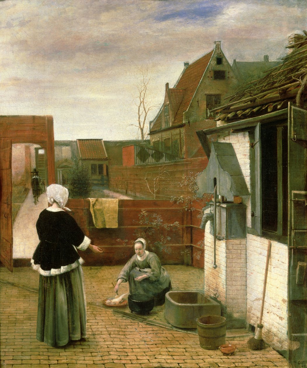 Avluda Kadın ve Hizmetçi, c.1660-61 by Pieter de Hooch