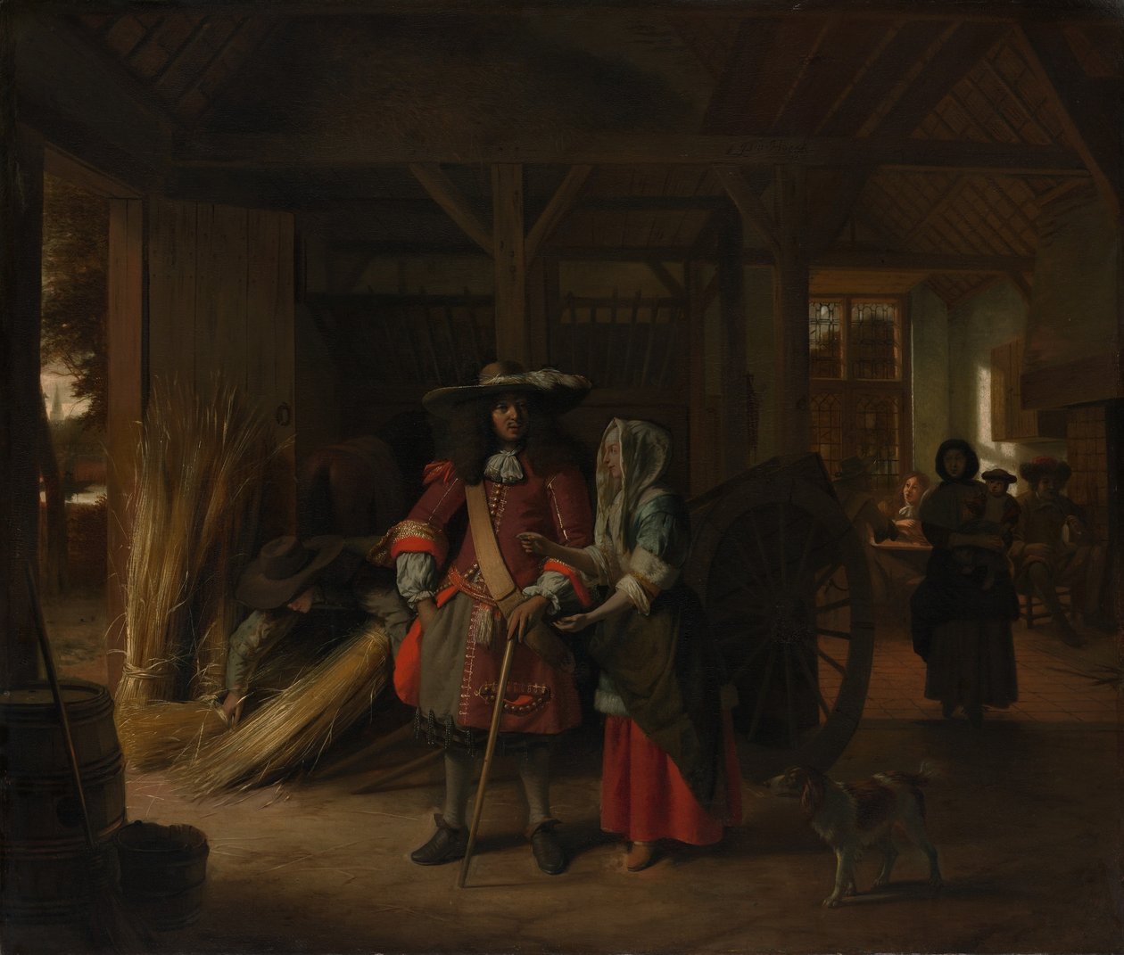 Hostesin ödenmesi, ca. 1670. by Pieter de Hooch
