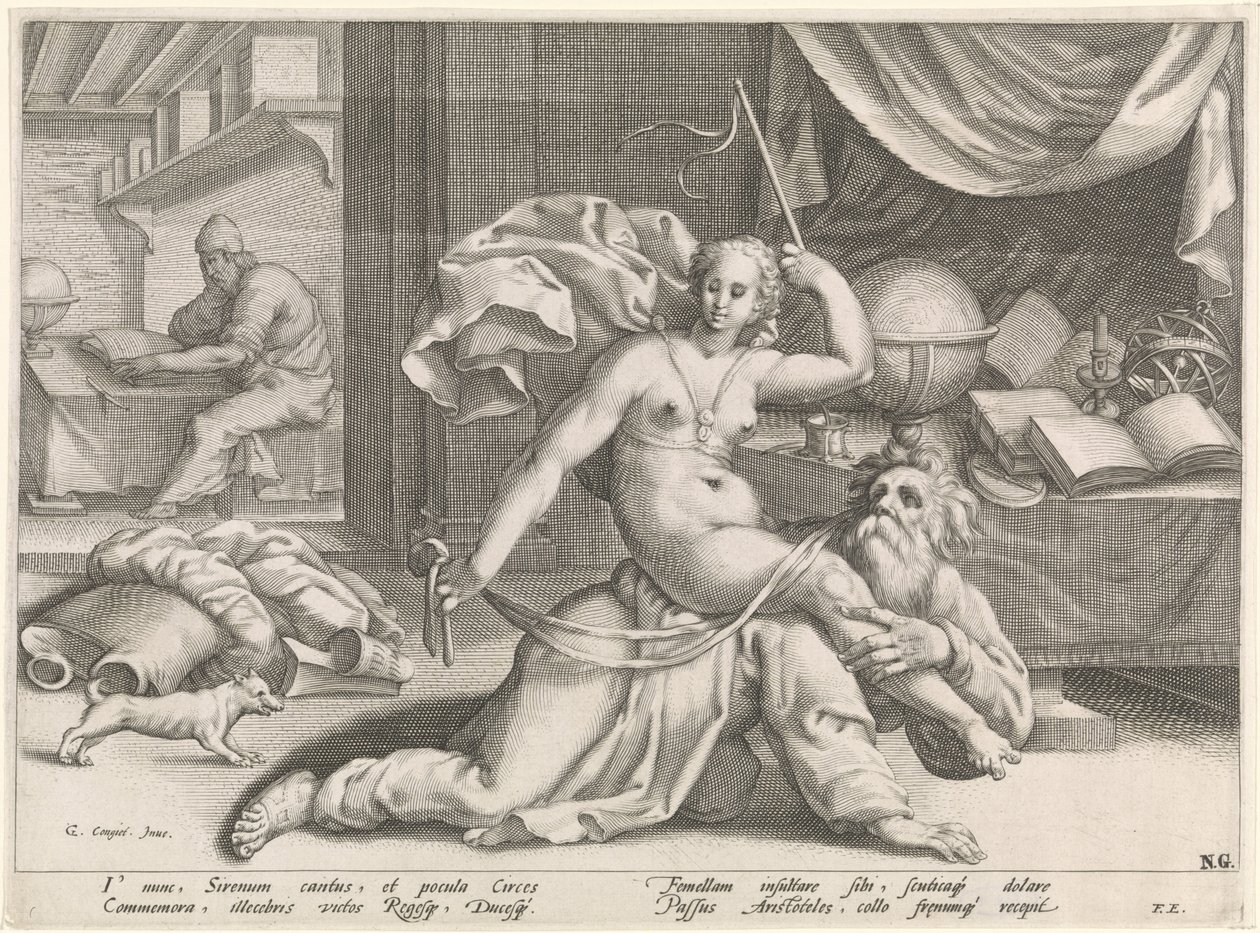 Aristoteles ve Phyllis by Pieter de Jode (I) (attributed to)
