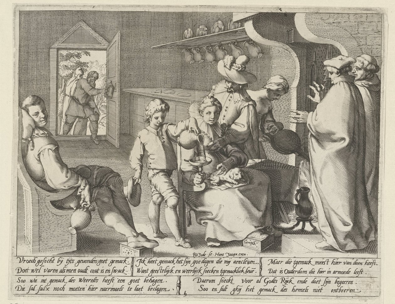 tembellik alegorisi Gemack (nesne üzerindeki başlık) by Pieter de Jode (I)