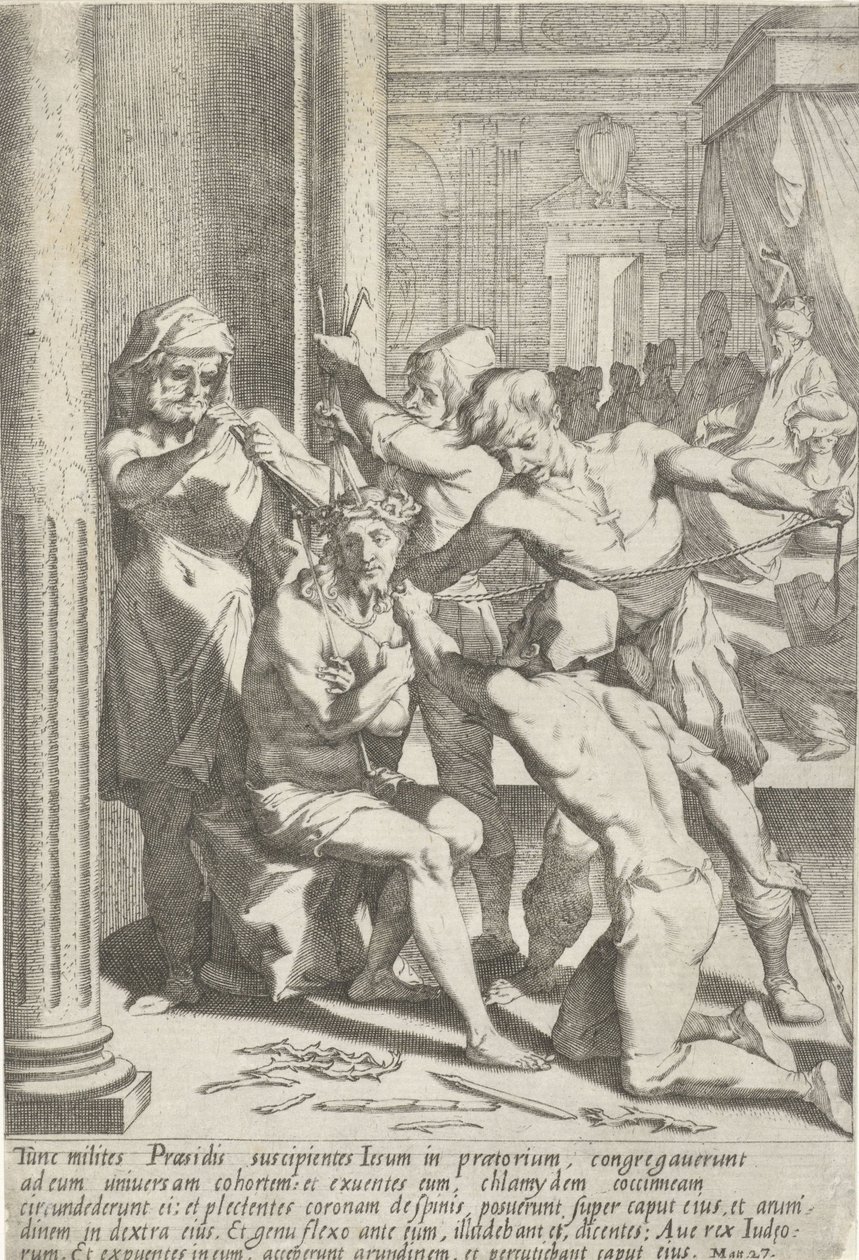 Doornenkroning van Christ Passie van Christ (dizi adı) Tutku ve Diriliş (dizi adı) by Pieter de Jode (I)